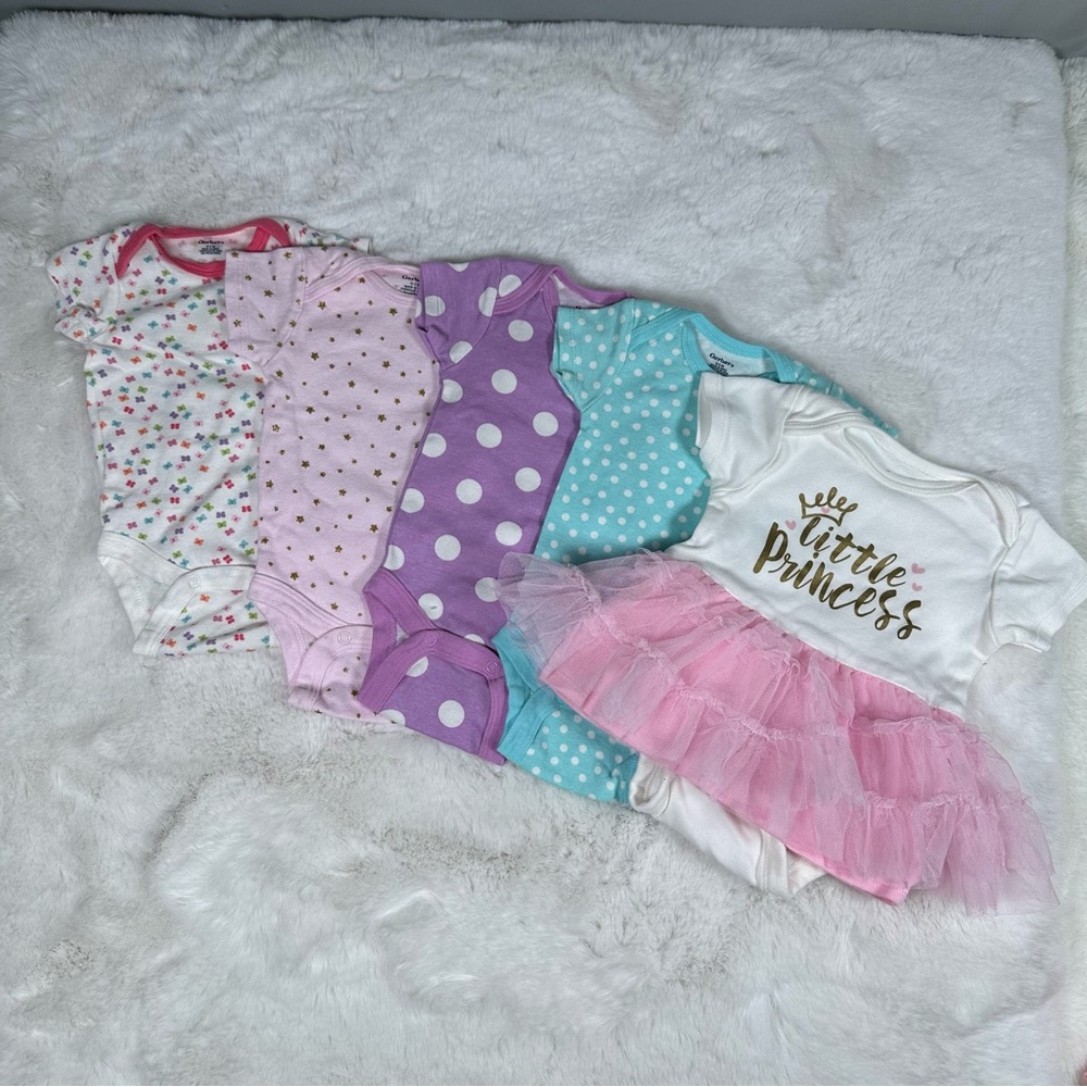 Gerber Baby Girl Assorted Bodysuits Bundled